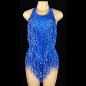 Body con flecos de cristales brillantes, Sexy leotardo con borlas, traje de baile de Jazz, ropa de escenario de una pieza, ropa de espectáculo de bailarina