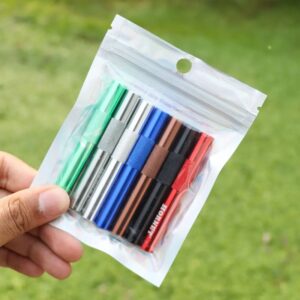 Tubo de Metal de aluminio de 7 piezas, bolsa colorida, accesorios para fumar, logotipo personalizado, venta al por mayor