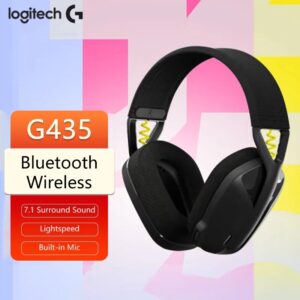 Logitech-auriculares inalámbricos G435 LIGHTSPEED para juegos, cascos por encima de la oreja con sonido envolvente, Bluetooth, para PC, portátil, juegos y música