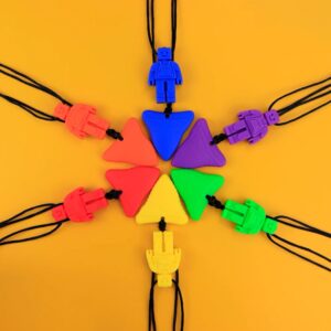 Collares sensoriales para morder para niños con dentición, TDAH, autismo, necesidades de mordida, mordedor masticable de Motor Oral, herramienta masticable, 2 paquetes
