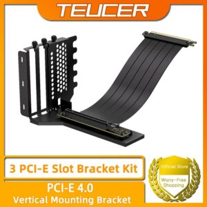 TEUCER-Kit de soporte de montaje Vertical L-Z3 GPU, Cable elevador PCIe X16 4,0 de 200mm, soporte de dirección para tarjeta gráfica