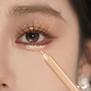 Lápiz Delineador de ojos camaleón brillante, sombra de ojos con brillo verde, dorado, Morado, gusano de seda tumbado, impermeable, Cosméticos de belleza, maquillaje para mujer