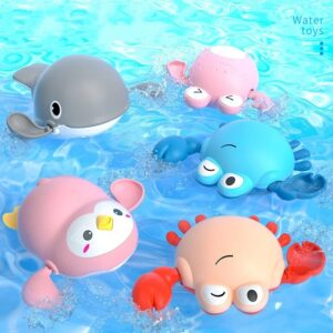 Juguetes de baño para bebés, juguetes de baño para niños, muñecas de natación con mecanismo de relojería, Juguetes Divertidos de baño para niños, juguetes de animales para ducha