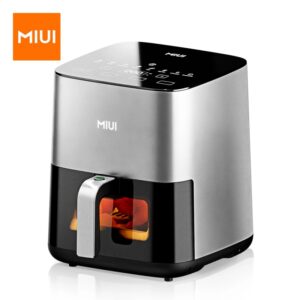 MIUI-freidora de aire eléctrica de 5L, horno sin aceite con Control táctil, cesta antiadherente y ventana Visible, tamaño familiar