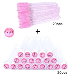 Kekelala-cepillo de pestañas reutilizable, tubo de varita de rímel, cepillos de pestañas en frasco, contenedor de Spoolie de cejas, venta al por mayor, 20 juegos