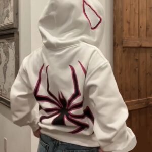 Sudadera con capucha con estampado de araña Y2k para hombre y mujer, chaqueta de manga larga con cremallera de Hip Hop, abrigos Harajuku, Sudadera con capucha suelta informal, Otoño e Invierno