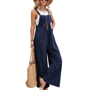 Mono holgado de pierna ancha para mujer, peto holgado con pechera, peto informal y elegante para verano