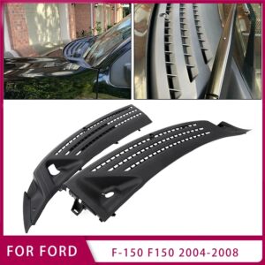 Panel de cubierta de limpiaparabrisas izquierdo y derecho para Ford F-150 F150 2004-2008, placa de drenaje con ranura