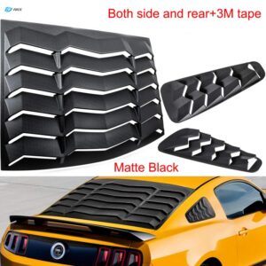Rejillas de ventana trasera y lateral para Ford Mustang 2005-2014, cubierta de parabrisas, parasol de ventilación, estilo GT Lambo, ajuste personalizado, ABS para todo tipo de clima