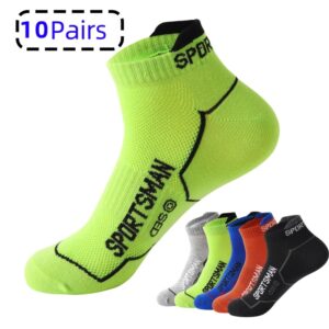 Calcetines tobilleros de algodón transpirable para hombre, medias deportivas de malla para correr, corte fino, talla 38-45, alta calidad, 10 pares