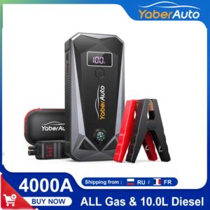 YABER-arrancador de batería de coche, Banco de energía de 4000A, 26800mAh, cargador de refuerzo, batería externa