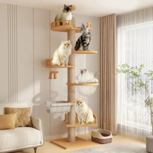Torre de árbol para gatos con poste para rascar, hamaca, Centro de Actividades para mascotas, juguete de escalada para gatitos, muebles para mascotas