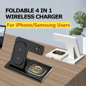 Cargador inalámbrico 3 en 1 para iPhone 15 14 13 12 Samsung S23 S22 Galaxy Watch 5 4 Active Buds estación de carga rápida