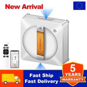 (Código promocional: EU7805) Robot limpiacristales Liectroux YW710,doble pulverización de agua, vidrio inteligente mopa húmeda, piso de la casa ventanas de la pared robot aspirador, de trabajo sin borde, AI mapa de ruta,Control remoto y aplicación
