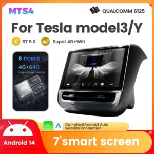 Reproductor Multimedia para asiento trasero Tesla modelo 3 Y, Panel de pantalla de 7 pulgadas, compatible con YouTube, Netflix, Carplay, 4G, Control de aire acondicionado de coche