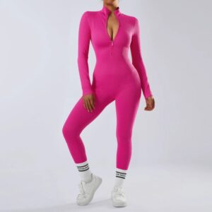 Mono ajustado para mujer, ropa informal de Fitness con cremallera, otoño e invierno, novedad de 2024