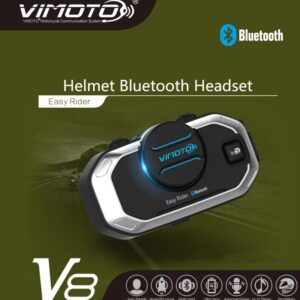 Vimoto-interfono V8 para motocicleta, auriculares estéreo con GPS, Radio de 2 vías, versión en inglés
