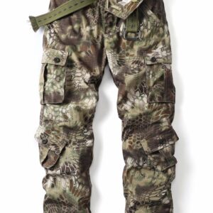 AKARMY-pantalones Cargo informales para hombre, pantalones de camuflaje del ejército militar, pantalones de trabajo de combate con 8 bolsillos (sin cinturón)