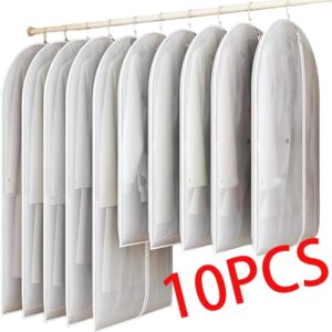 Cubierta antipolvo para colgar ropa, funda para vestido de novia, bolsa de almacenamiento transparente, completamente cerrada, con cremallera