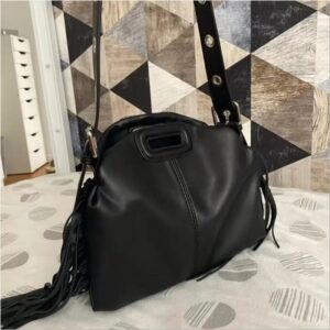 Bolso de hombro de cuero Pu con borla para mujer, bolso de mensajero para mujer, para niña bolso cruzado, bolso de cubo