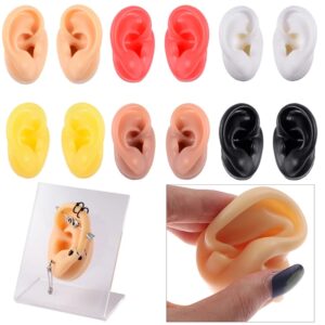 Modelo de Piercing de silicona suave para oreja, herramientas de práctica de tatuaje, exhibición de joyas, Kit de soporte de exhibición acrílico, gran oferta, 1 unidad