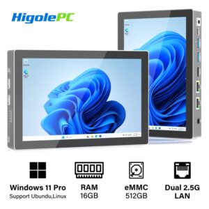 Higole-Mini PC F9B Pro, 7 ", N100, con pantalla táctil, Windows 11, WiFi5, 16GB, 512GB, tableta, 5000mAh, Dual, 2,5G, LAN, NAS, ordenador de escritorio