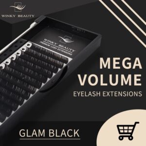 Winky Beauty-extensiones de pestañas personalizadas con su logotipo, pestañas de seda individuales, volumen ruso, extensiones de pestañas clásicas para maquillaje