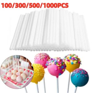 Palitos huecos de plástico para piruletas, accesorios para pasteles, soporte para postres
