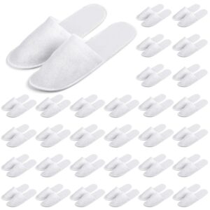 Zapatillas de baño antideslizantes de felpa desechables de Punta cerrada de alta calidad, aptas para familias, hoteles, SPA, viajes, 20 pares