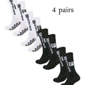 Calcetines de fútbol antideslizantes para hombre, medias atléticas para fútbol, baloncesto y deportes, 4 pares