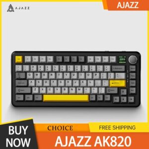 AJAZZ-Teclado mecánico AK820MAX, interruptor magnético, intercambio en caliente, Rgb, 8K, para juegos, gatillo rápido RT, 0,1mm, accesorios para teclado