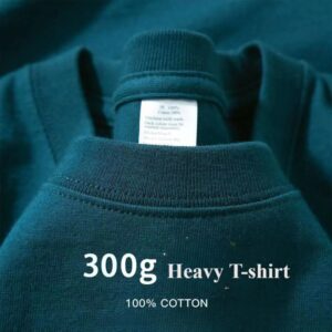 Camiseta de manga corta para hombre y mujer, camisa informal holgada de algodón, color verde claro, 300G, estilo coreano