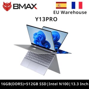 BMAX-ordenador portátil Y13PRO de 360 °, Notebook de 13,3 pulgadas, Windows 11, 16GB de RAM, LPDDR5, 512GB SSD, 1920x1080 IPS, Intel N100