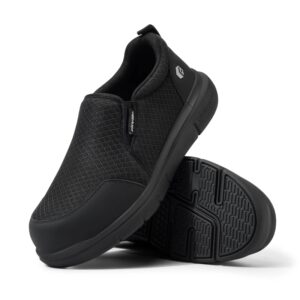 FitVille-zapatos de trabajo para hombre, calzado con punta de acero, Extra ancho, a prueba de perforaciones