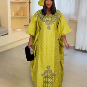 Vestidos tradicionales africanos para mujer, trajes Dashiki Bazin, ropa africana, Vestido largo de talla grande, vestido turbante nigeriano, 2024