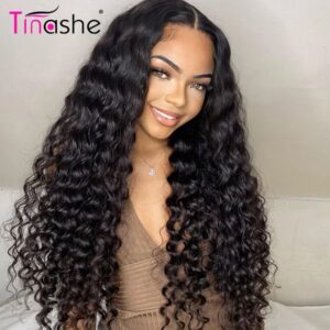 Tinashe-Peluca de cabello humano liso con malla Frontal para mujer, postizo de encaje transparente con malla Frontal de 13x6 HD, pelo brasileño