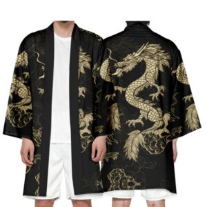 Cárdigan de dragón chino Harajuku para hombre y mujer, Kimono largo de estilo japonés, Cosplay de Samurai callejero, Tops Yukata, talla grande 6XL