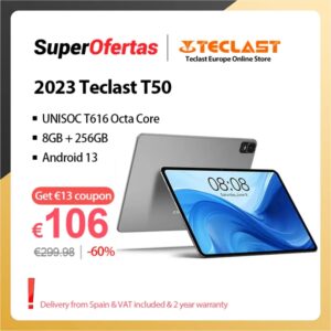 Teclast-Tableta T50 de 11 pulgadas, Tablet 2K de 2000x1200, 8GB + 8GB + 256GB, Android 13, UNISOC T616, 8 núcleos, carga rápida de 18W, 4G, compatible con llamadas, widefone L1
