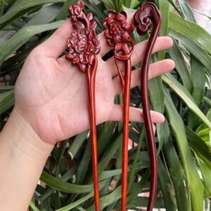 Horquilla tallada hecha a mano de madera de melocotón de estilo Retro chino para mujer, palo de pelo ahuecado, herramientas de peinado, accesorios para el cabello