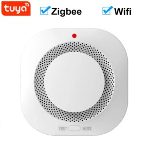 Tuya-Detector de humo inteligente Zigbee/Wifi, protección contra incendios, alarma de seguridad para el hogar, alarma de luz de sonido, Control por aplicación