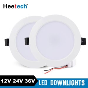 Lámpara Led empotrable de techo, foco redondo de decoración, CA/CC, 12V, 24V, 36V, 36W, 18W, 15W, 12W, 9W, 3W, bajo voltaje