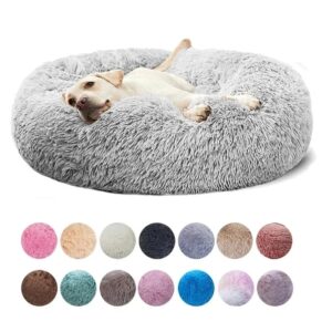 Cama redonda y esponjosa para perro, casa supersuave de felpa para gato, nido cálido para invierno, 40-90cm