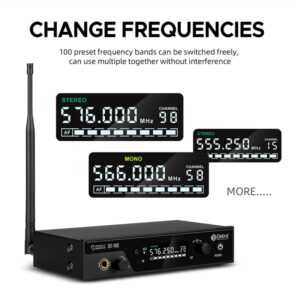 Debra-sistema de monitoreo intrauditivo inalámbrico, estéreo, ST-102, con Bluetooth, rango UHF de 80-300m, para escenario, grabación, instrumento, baterista