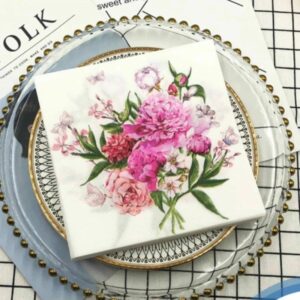 Servilletas de papel cuadradas impresas para restaurante, pañuelos faciales florales, ajuste de mesa de boda de Hotel, papel de pulpa de madera pura