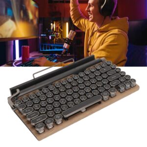 Teclado mecánico inalámbrico Vintage, máquina de escribir, 83 teclas, interruptor azul redondo de Metal