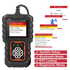 Dispositivo de detección de fallos automotrices, herramienta de detección de motor, tarjeta de lectura OBD2, CY3001, Elm327, 1 unidad