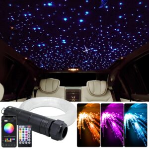 Controlador de luz de techo de estrella de coche, luz de fibra óptica, cielo estrellado, RGBW, DC12V, 6W, 100 ~ 460 piezas