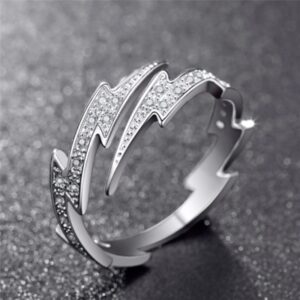 Anillos abiertos de circonita Punk Hip hop para hombres, joyería de moda, regalo creativo, anillo ajustable, Color plateado