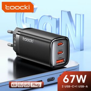 Toocki-cargador GaN de carga rápida para teléfono móvil, cargador de 67W, PD, USB tipo C, 3,0, PD3.0, para iPhone 15, 14, 13, 12, Samsung S24, S23