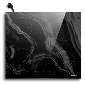 Karinear-placa de inducción de 4 quemadores integrada, con enchufe, Control táctil, temporizador, bloqueo de seguridad, 3500W